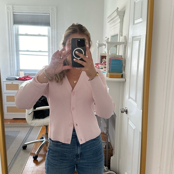 Ribbed Pale Pink Cardigan - Nordstrom - Picture 1 of 4